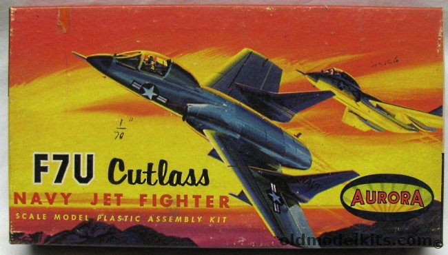 Aurora 1/70 F7U Cutlass Navy Jet Fighter, 496-70 plastic model kit